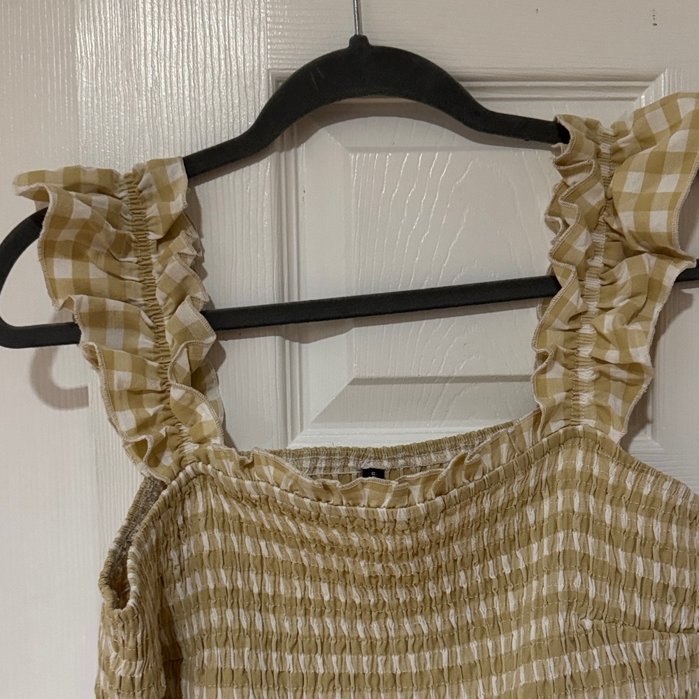PrettyGarden Yellow Checkered Dress - Picture 10 of 10